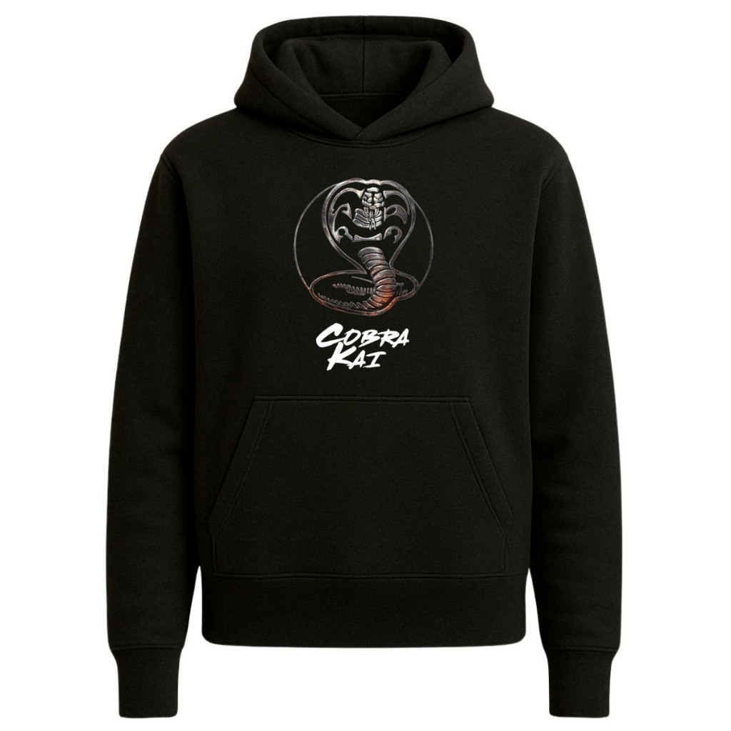 Casaco Moletom Canguru Seriado Cobra Kai Karate Kid Serie Fight Prateado Luta Blusa De Frio Infantil Menini Menina