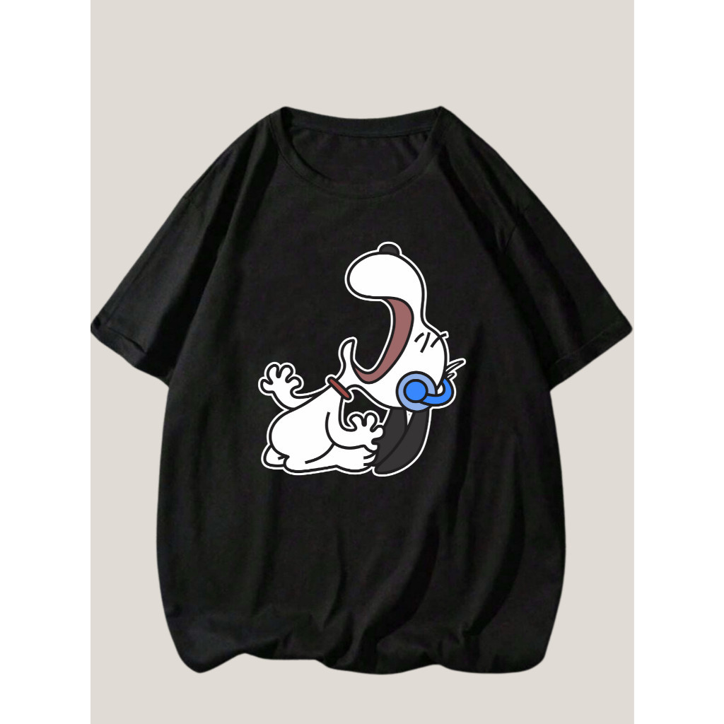 Camiseta Premium em Algodão  Camiseta Cartoon Snoopy Algodão Casual Estampado Blusa Feminina Moda Feminina