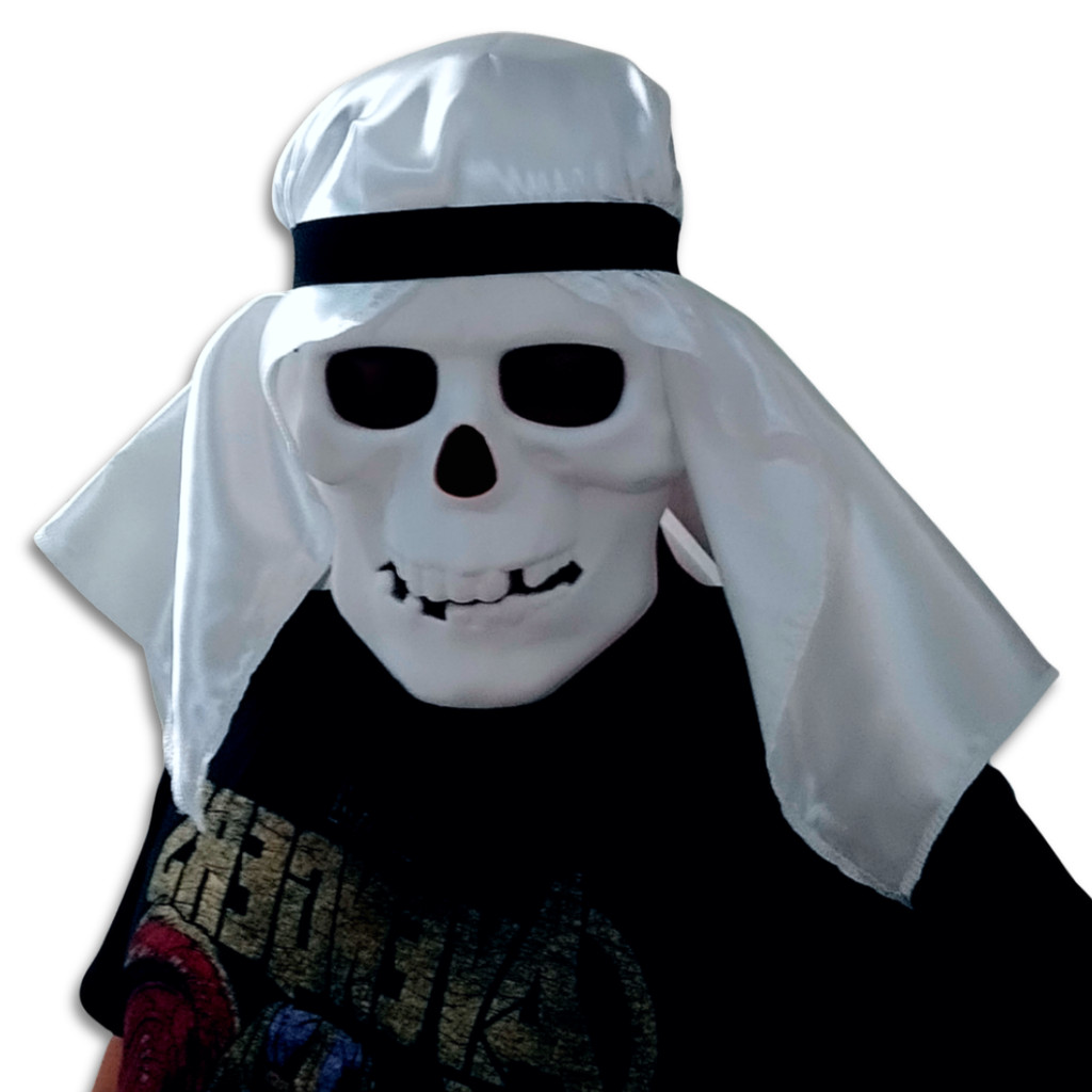Turbante Sheik Árabe Fantasia Halloween Caveira Justiceiro Cosplay