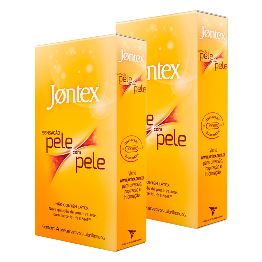 Kit 2 Preservativo Jontex Sensação Pele com Pele 4 Unidades - Health