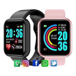 Relogio Inteligente Smartwatch D20 Bluetooth IOS e Android (Preto)