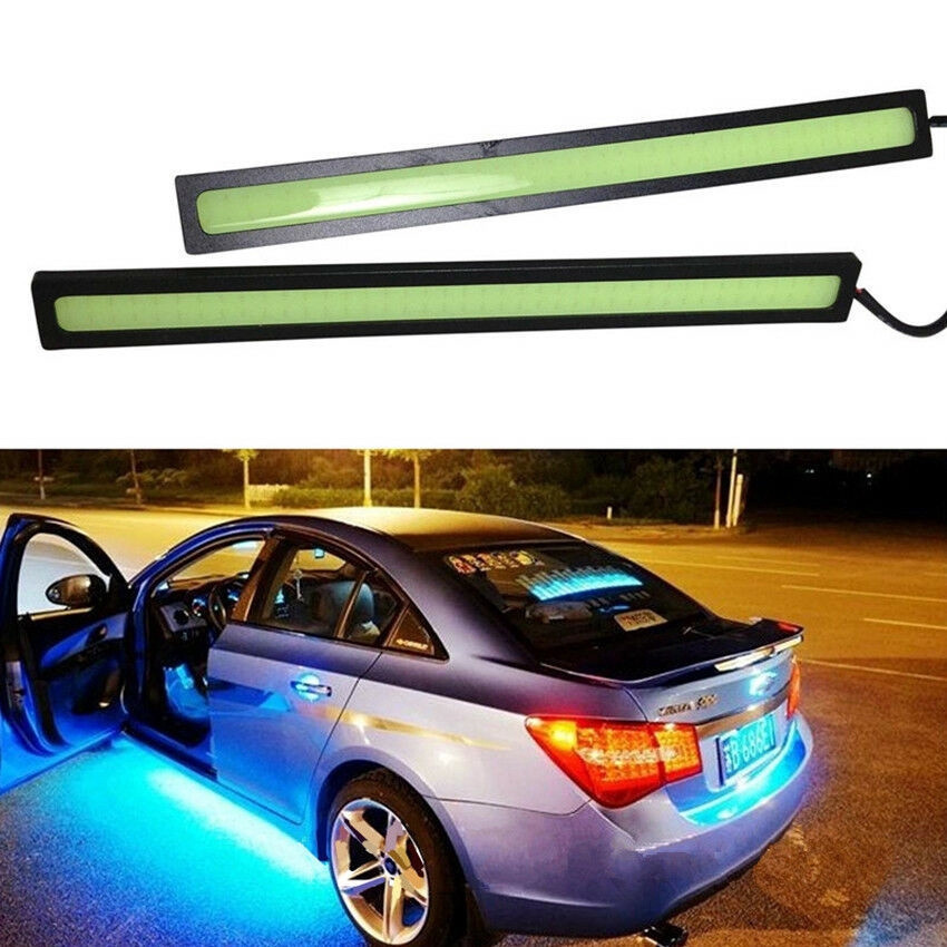 2 Pcs Super Brilhante Azul COB Carro Luzes LED DRL Nevoeiro Lâmpada De Condução À Prova D'água DC 12V 17CM