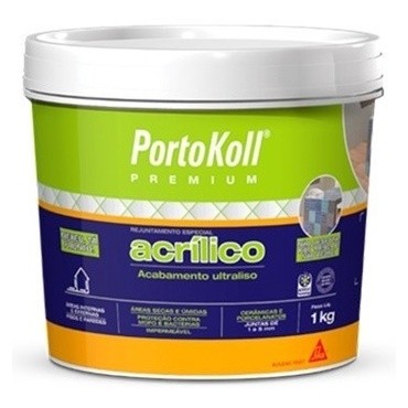 Rejunte Acrílico Premium Portokoll 1 Kg Preto Grafite