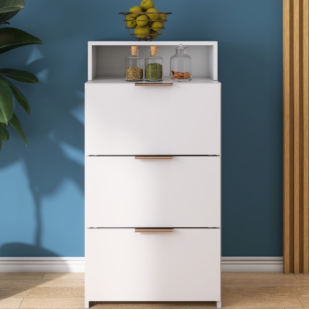 Gaveteiro de Chão Organizador para Cozinha com 3 Gavetas