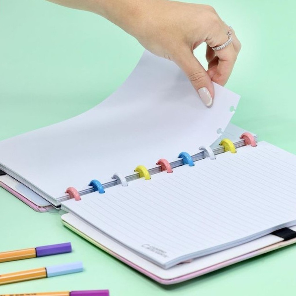 Refil Branco Personalizado Para Caderno Inteligente Disco 8/10/11 e A4 B5 A5 com 80 Folhas Pautada De Disco em Oferta na Shopee