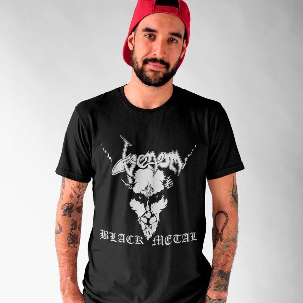 [Camiseta Premium em Algodão Puro]GXG 2024 Camisa Venom Black Metal de Algodão Camiseta Preta de Black Metal Venom Nova
