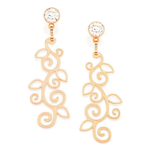 Brincos Cristal Rommanel Base Galhos Folhas Vazadas 524072 em Oferta na Shopee
