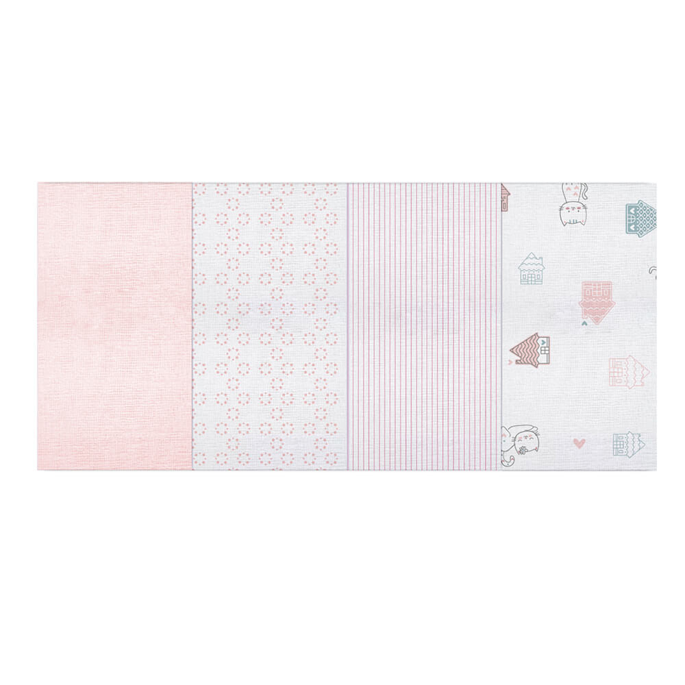 Kit Pano De Boca Bebê Papi Karinho  Rosa - 04 Peças em Oferta na Shopee