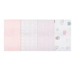 Kit Pano De Boca Bebê Papi Karinho Rosa - 04 Peças