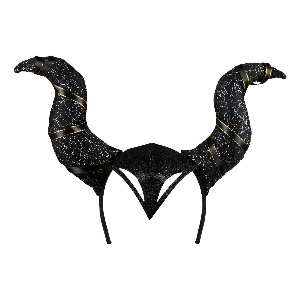 2 Tiara Malévola Chifre Maleficent Carnaval Cor Preta