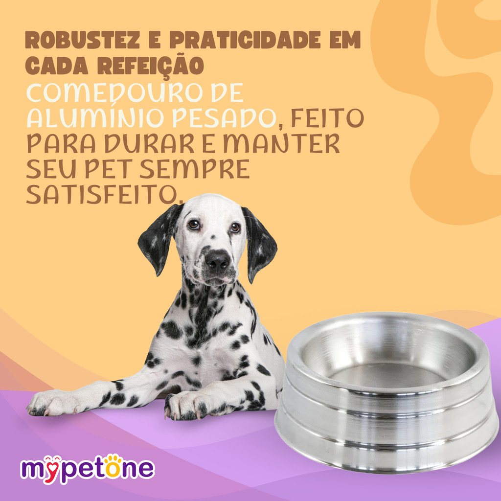 Detalhes do Kit 3 Comedouro Alumínio Pesado D'Barcelos Para Cães- Medio