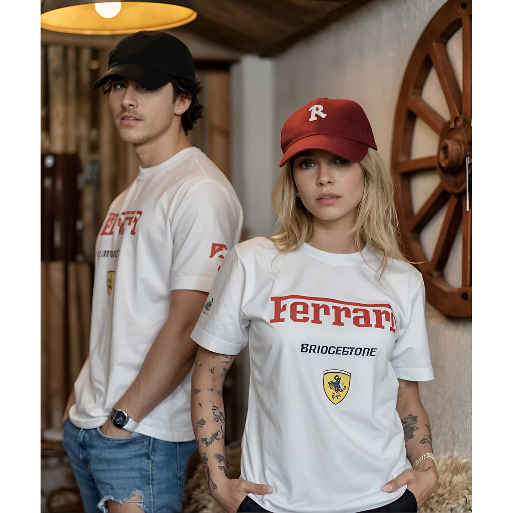 Camiseta T-shirt Unissex Ferrari  Formula 1 Estilosa F1 Bridgestone Camisa Blusa Tshirt Estampada  100%Algodão