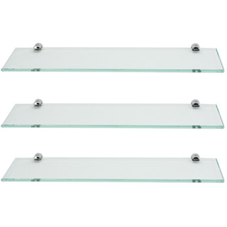 Kit 3 Prateleiras Vidro Incolor 30x10cm Porta Shampoo Banheiro com Suporte em Oferta na Shopee