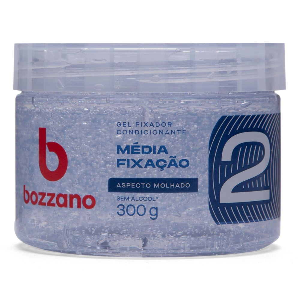 Gel Bozzano Condicionante Fixação Média com Aspecto Molhado 300g - Beauty