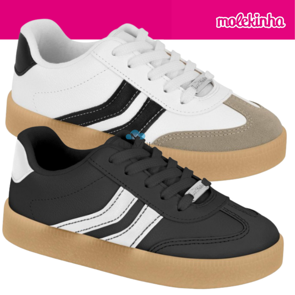 Tênis Infantil Menina Molekinha Casual Retrô Conforto Dia Dia em Oferta na Shopee