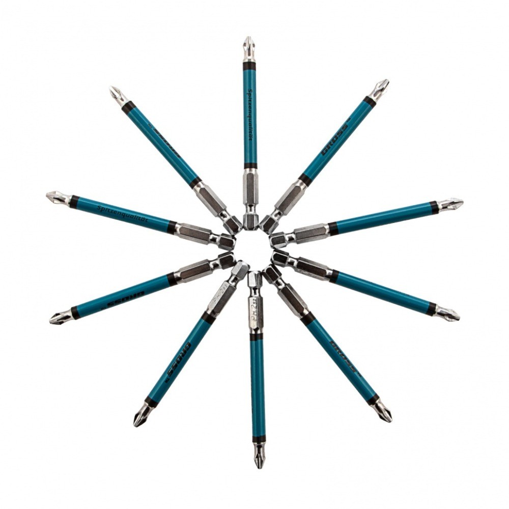 Jogo de bits phillips ph2 x 90 mm encaixe 1/4" com 10 peças - Gross - Home & Living