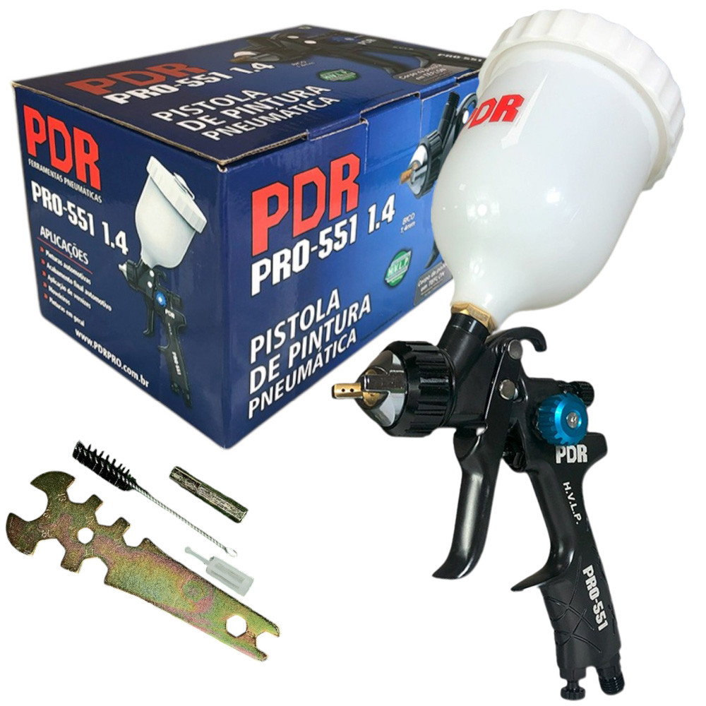 Pistola de Pintura Profissional PDR Sistema HVLP Bico 1.4mm a Gravidade 50psi Copo Branco 600ml em Oferta na Shopee
