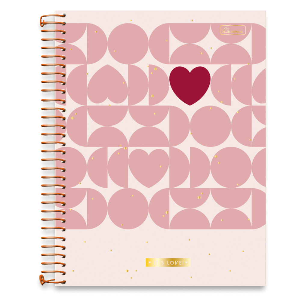 Caderno 10 Matérias Colegial it's Love! 160 Folhas - CADERSIL CAPA:Corações e Circulos em Oferta na Shopee
