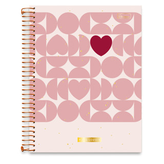 Caderno 10 Matérias Colegial it's Love! 160 Folhas - CADERSIL CAPA:Corações e Circulos em Oferta na Shopee