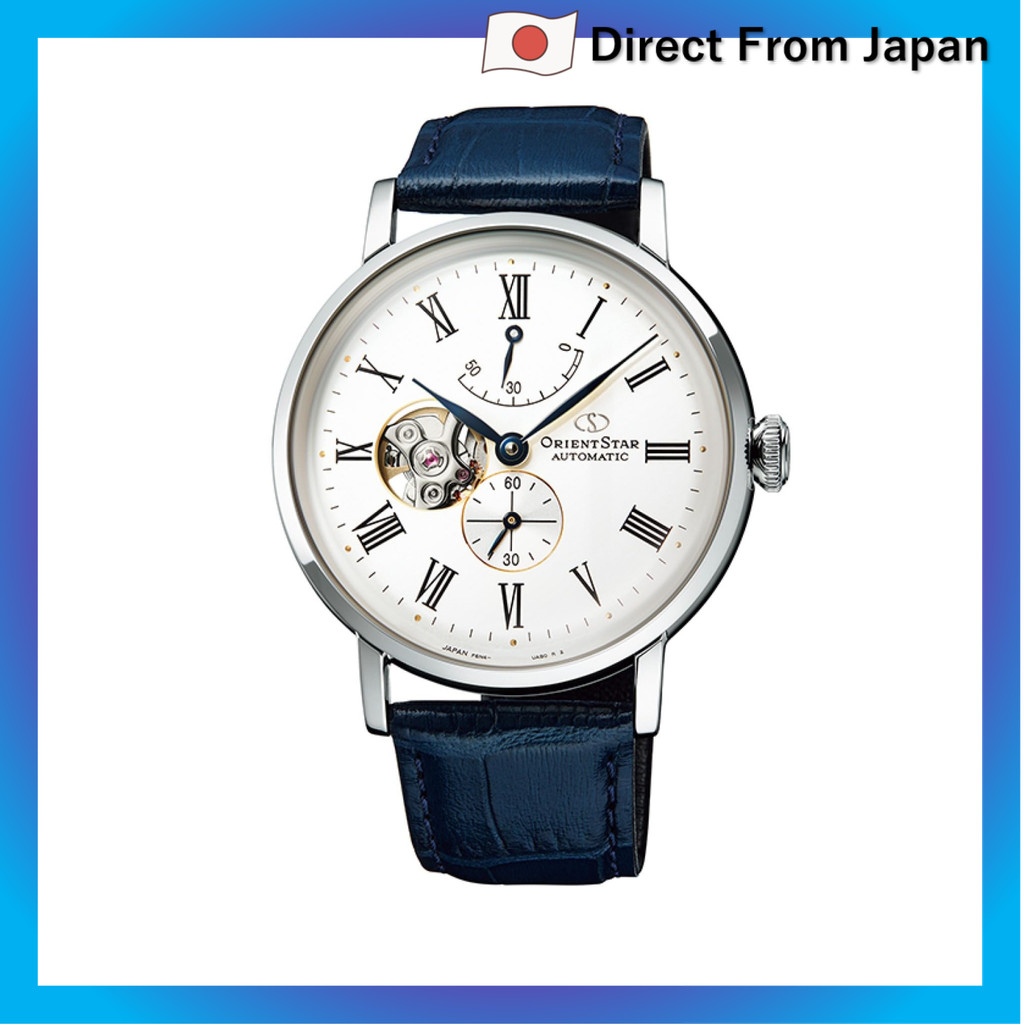 Relógio masculino Orient Star RK-AV0003S automático, clássico, semi-esqueleto, mecânico, fabricado no Japão, com garanti