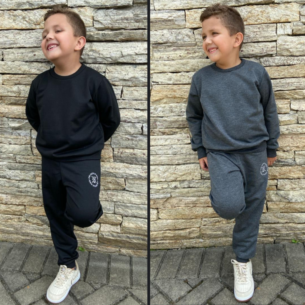 Kit 2 Conjunto Infantil Inverno Menino Menina Moletinho