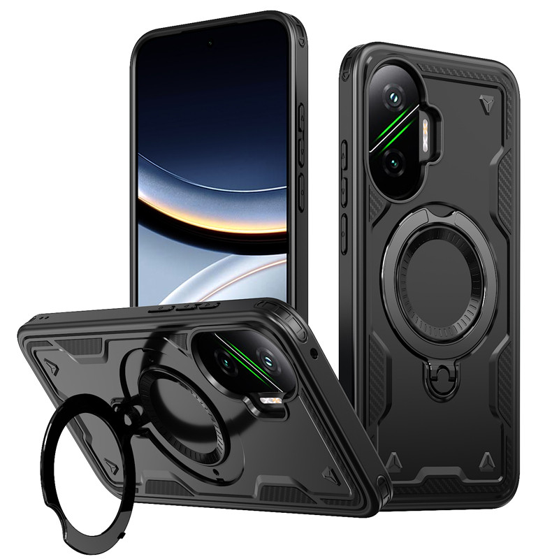 Para Xiaomi POCO F7 , Redmi Turbo 4 Pro 5G Caso ELVEV Anti-Queda Duro PC Rotativo Titular Sucção Telefone Capa