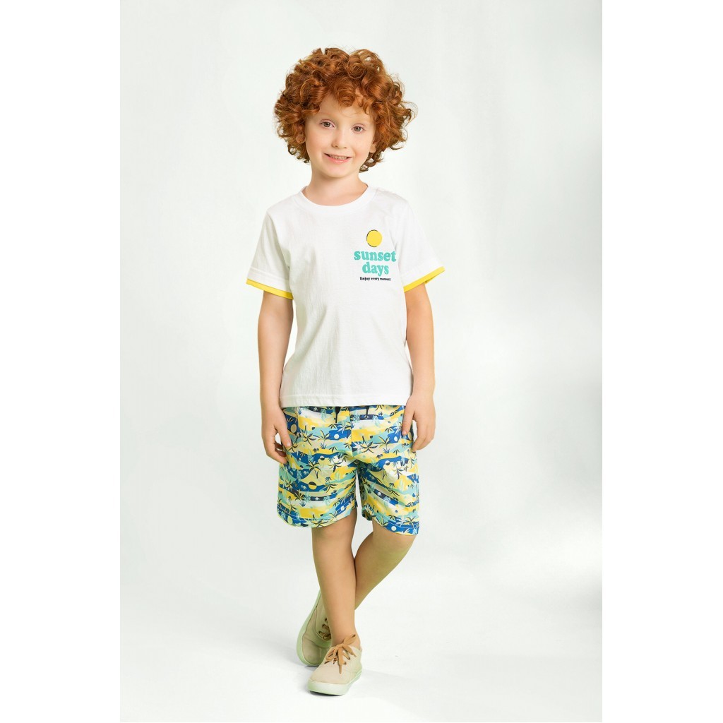 Conjunto Infantil Masculino Pôr Do Sol em Oferta na Shopee