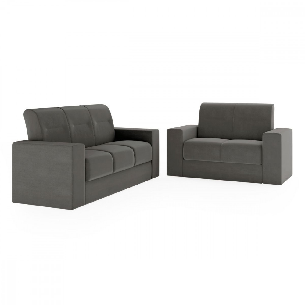 Sofá 2 e 3 Lugares Recife Veludo Cinza Mamflex em Oferta na Shopee