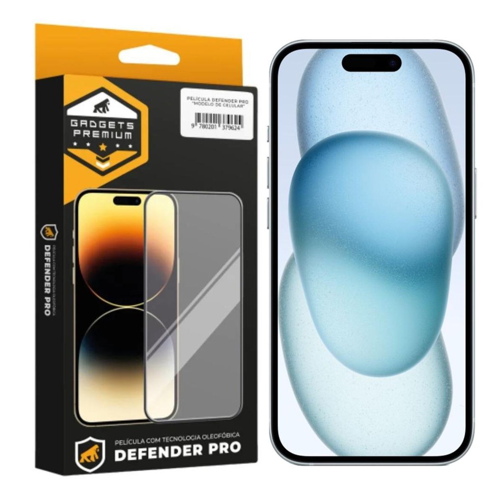 Película para iPhone 15 - Defender Pro - Preta - Gshield em Oferta na Shopee