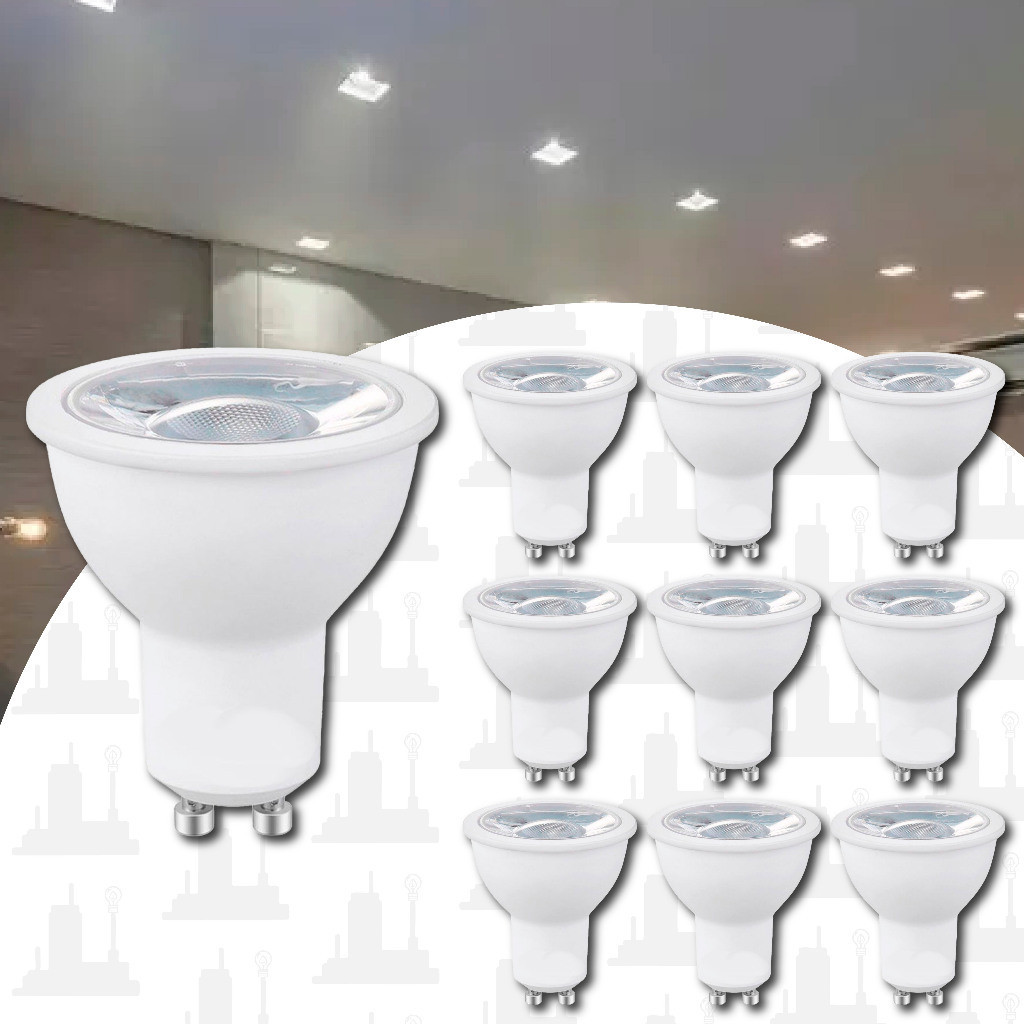 kit 10 Lampada Dicroica Led 4,8w/7w Mr16 Gu10 bivolt 3000k 4000k 6000k Para Spot LED FACTORY em Oferta na Shopee