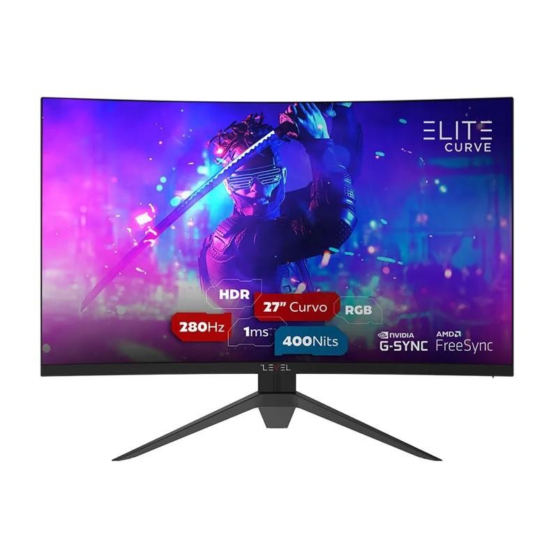 Monitor Gamer Level Elite Curvo ELED 27 HDR FHD 280Hz 1ms W2717RECV2 Preto