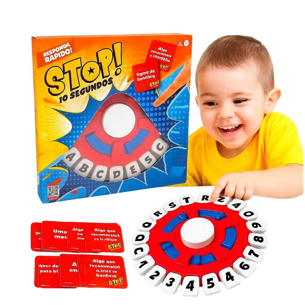 Jogo Stop Em Português Tecla Letras Palavras Responda Rápido Com Temporizador De Mesa 10 Segundos em Oferta na Shopee