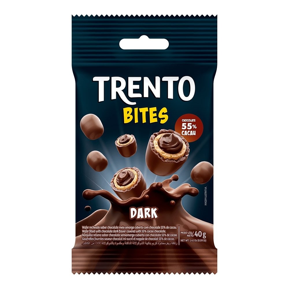 Chocolate Trento Wafer Bits Dark 40g - 12 Unidades em Oferta na Shopee