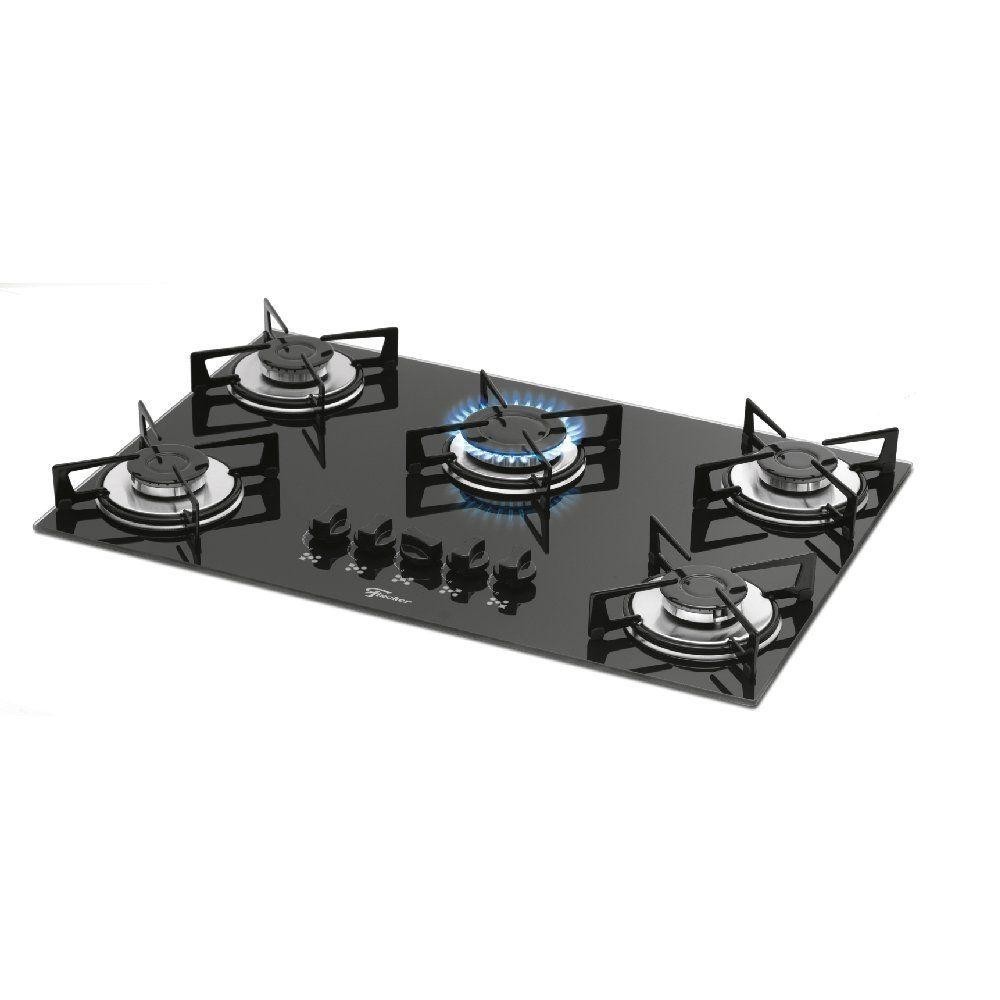 Cooktop Fischer 5 Bocas Preto Bivolt 1642-6985 em Oferta na Shopee