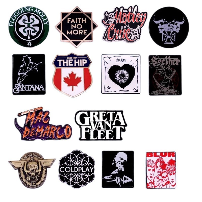 2024 Novo Rock Band Esmalte Pin Música Álbum Punk Badge Broche Coleção De Jóias Gift Clothing Bag Acessórios