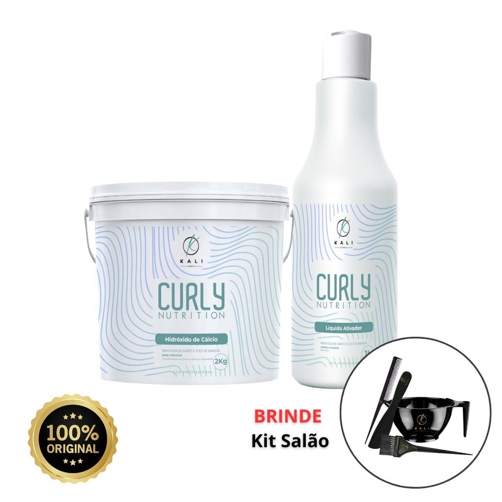Combo Relaxamento Para Cachos Guanidina 2Kg + Líquido Ativador 1L + Kit Salão