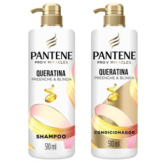 Kit Shampoo Pantene Queratina 510ml + Condicionador Pantene Queratina 510ml em Oferta na Shopee