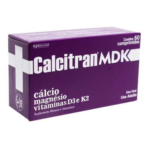 Calcitran Mdk 1.000ui Suplemento Alimentar Com 60 Comp