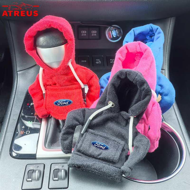 Ford Tampa Da Alavanca De Câmbio Do Carro Hooded Sweatshirt Carro Gear Shift Knob Cover Car Shift Lever Decoração Para Ford Ranger Ka Focus mk2 new Fiesta Fusion Ecosport Edge Territory