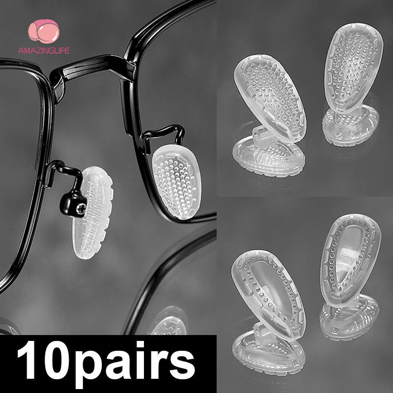 10 Pares Almofadas De Silicone Ovais Para O Nariz-Acessórios Óculos-De Proteção Os Olhos