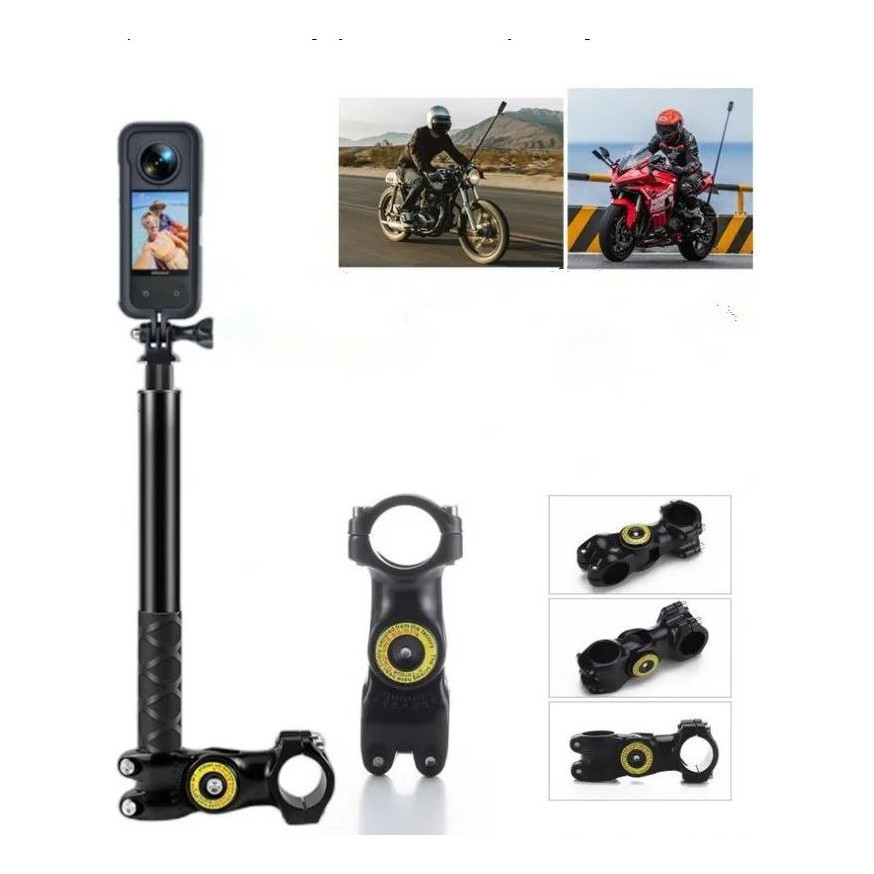 Bastão De Câmera Com Suporte Para Moto E Bicicleta