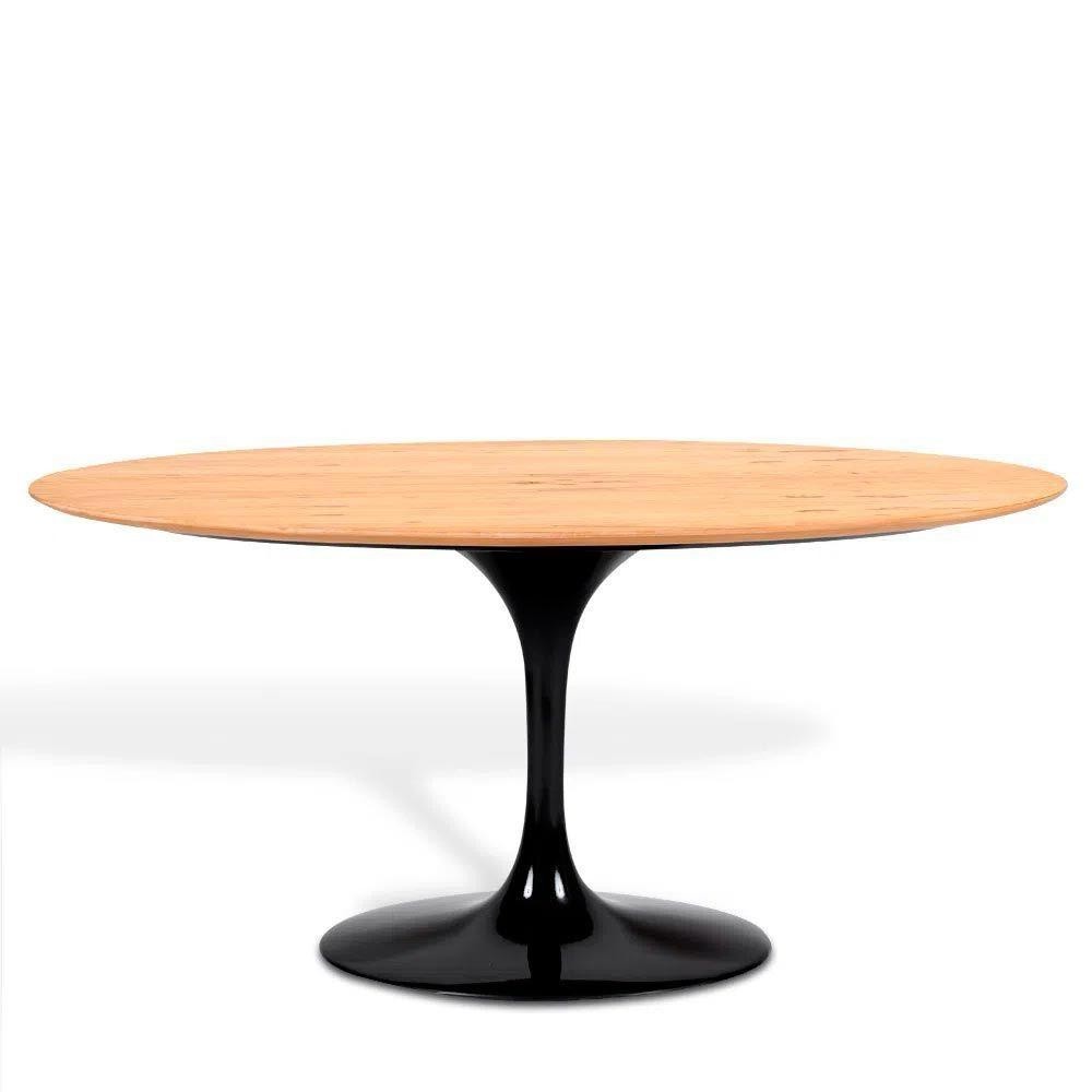 Mesa Saarinen Oval Freijó 180x100cm - Base Preta