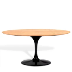 Mesa Saarinen Oval Freijó 180x100cm - Base Preta