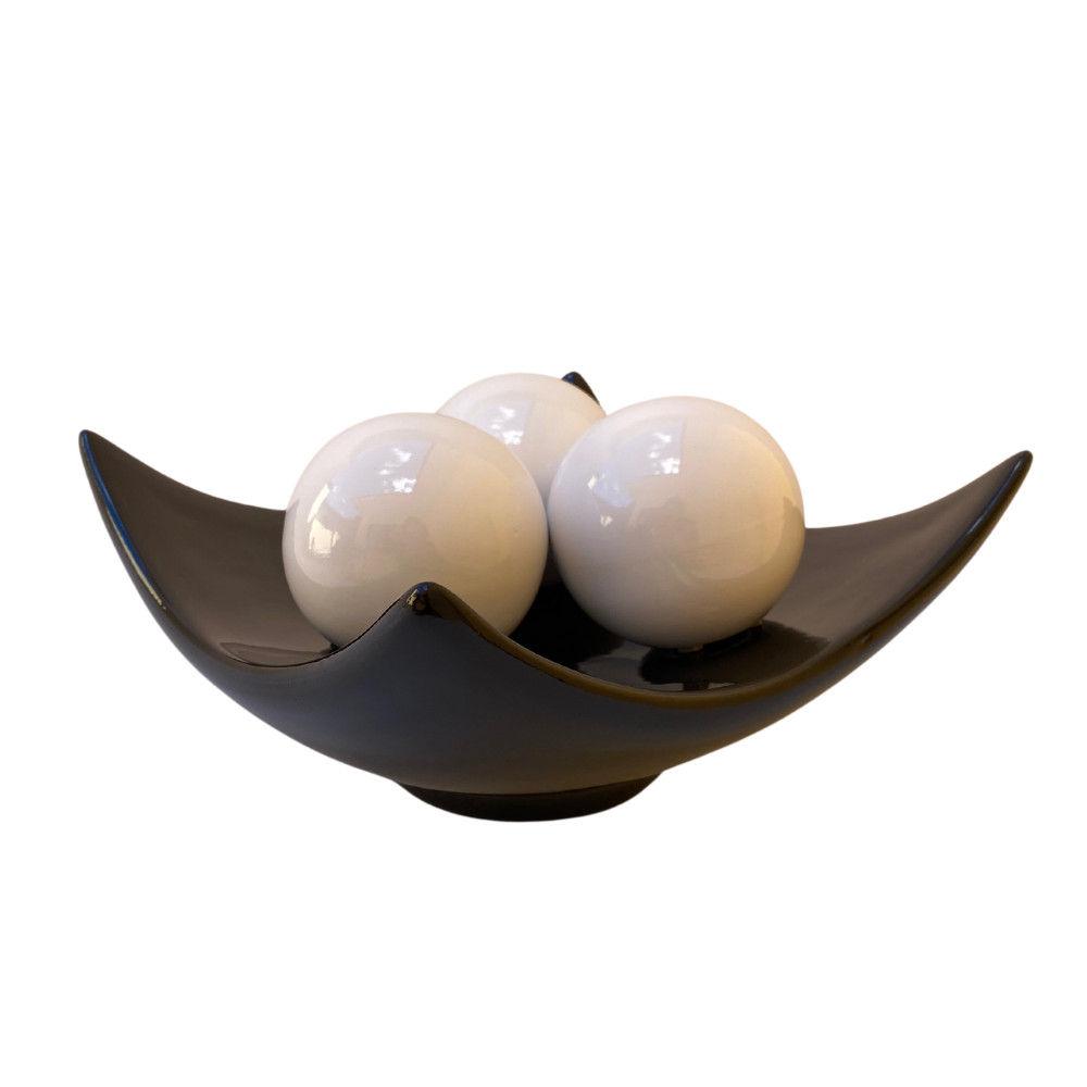 Kit Fruteira Centro de Mesa Quadrada Gerbra com 3 bolas pequenas