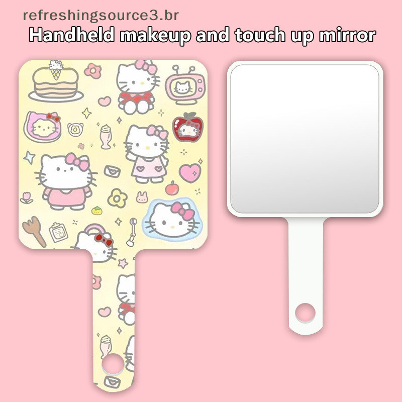 【 HOT-A 】 Portable Sanrio Hello Kitty Kawaii Cartoon Maquiagem Portátil Espelho De Viagem Ferramentas De Beleza Presentes Para Meninas (br)