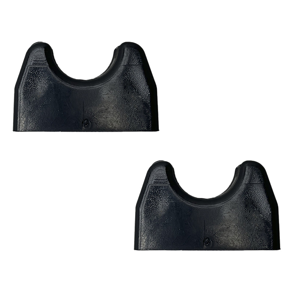 Kit Ponteiras 2 Unidades Para Degrau Reto De Escada Abs E Inox De Piscina 1 1/2"  Em Plástico Abs