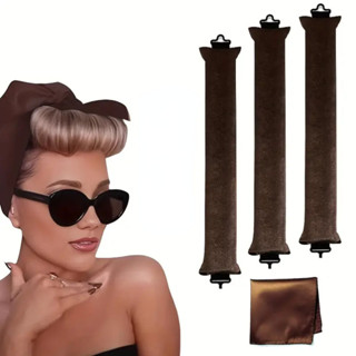 Conjunto De Rolos De Cabelo 4Pcs Com Lenço , Encaracolar Satin Heatless-Para | Modeladores De Cabelos Sem Calor E Quentes Dormir Em Fita De Cabeça De Haste em Oferta na Shopee