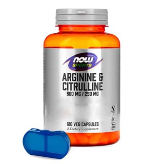 Arginina 500mg e Citrulina Now Foods 120Cáp + Porta Cápsulas em Oferta na Shopee
