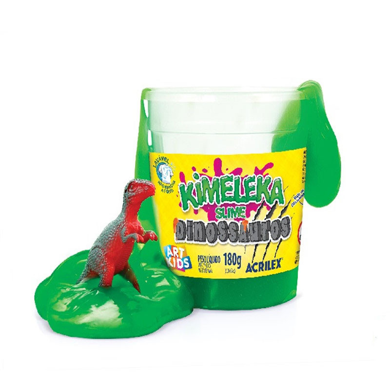 Kimeleka Slime Art Kids Dinossauro Surpresa 180g Acrilex - Mom & Baby