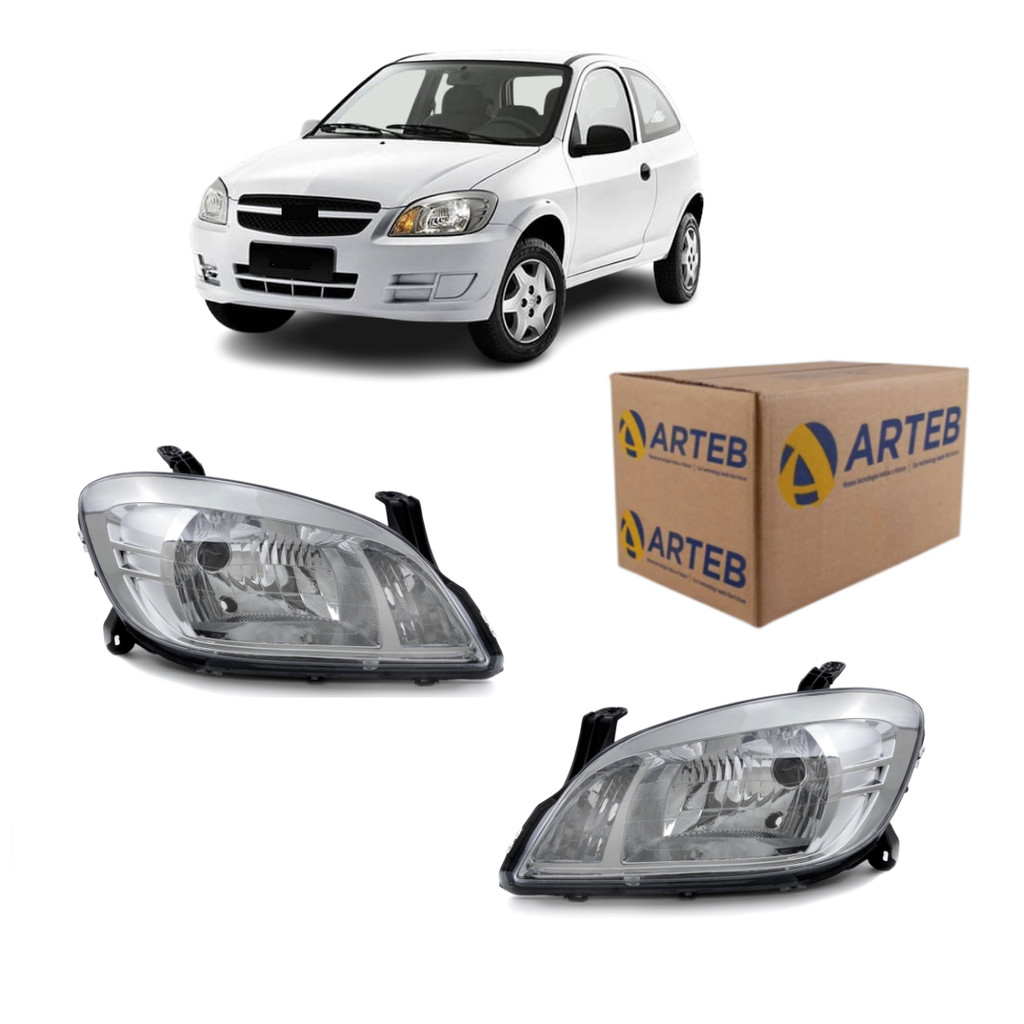 Par Farol Celta Prisma 2006 2007 2008 2009 a 2015 Cromado Original Arteb